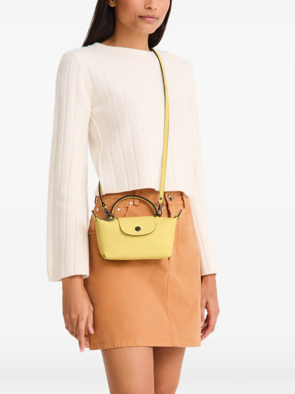 Longchamp Le Pliage Xtra XS buidel Geel