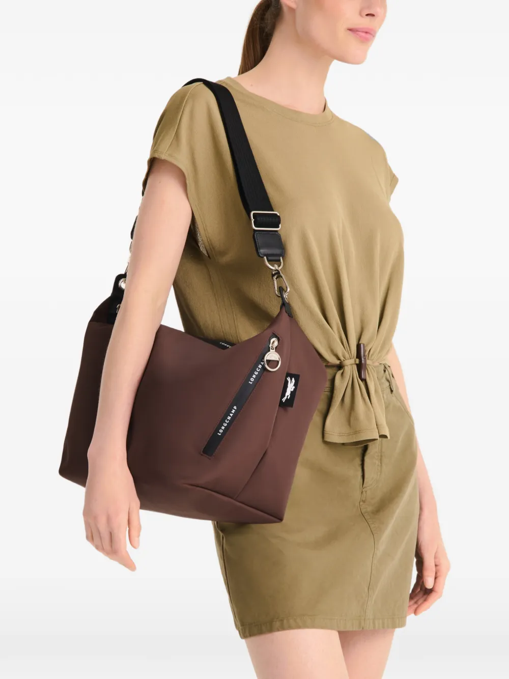 Longchamp Le Pliage Energy crossbodytas Bruin