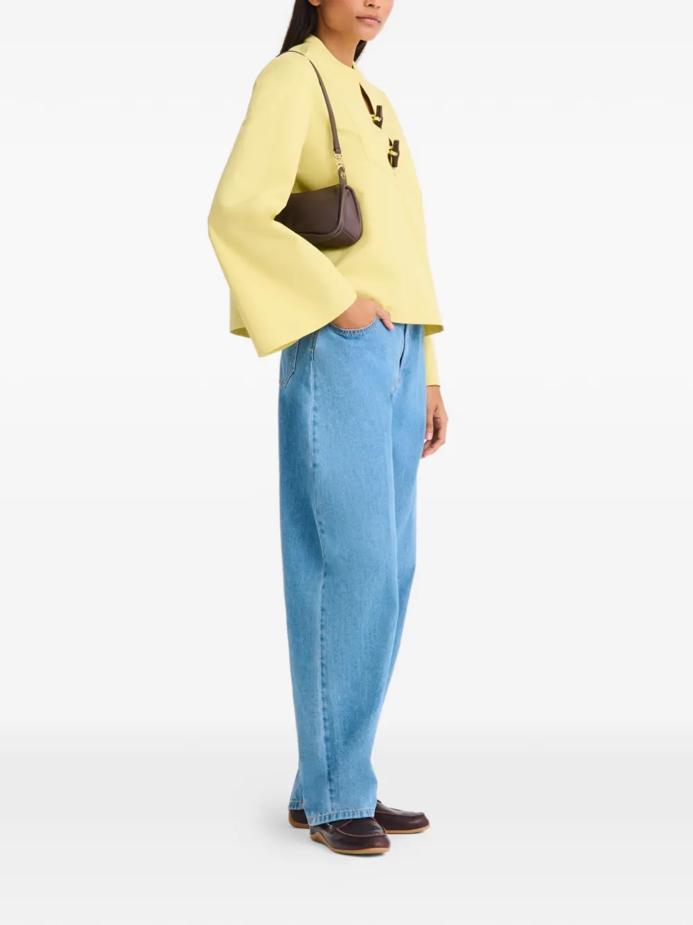 Longchamp Looong M schoudertas Bruin