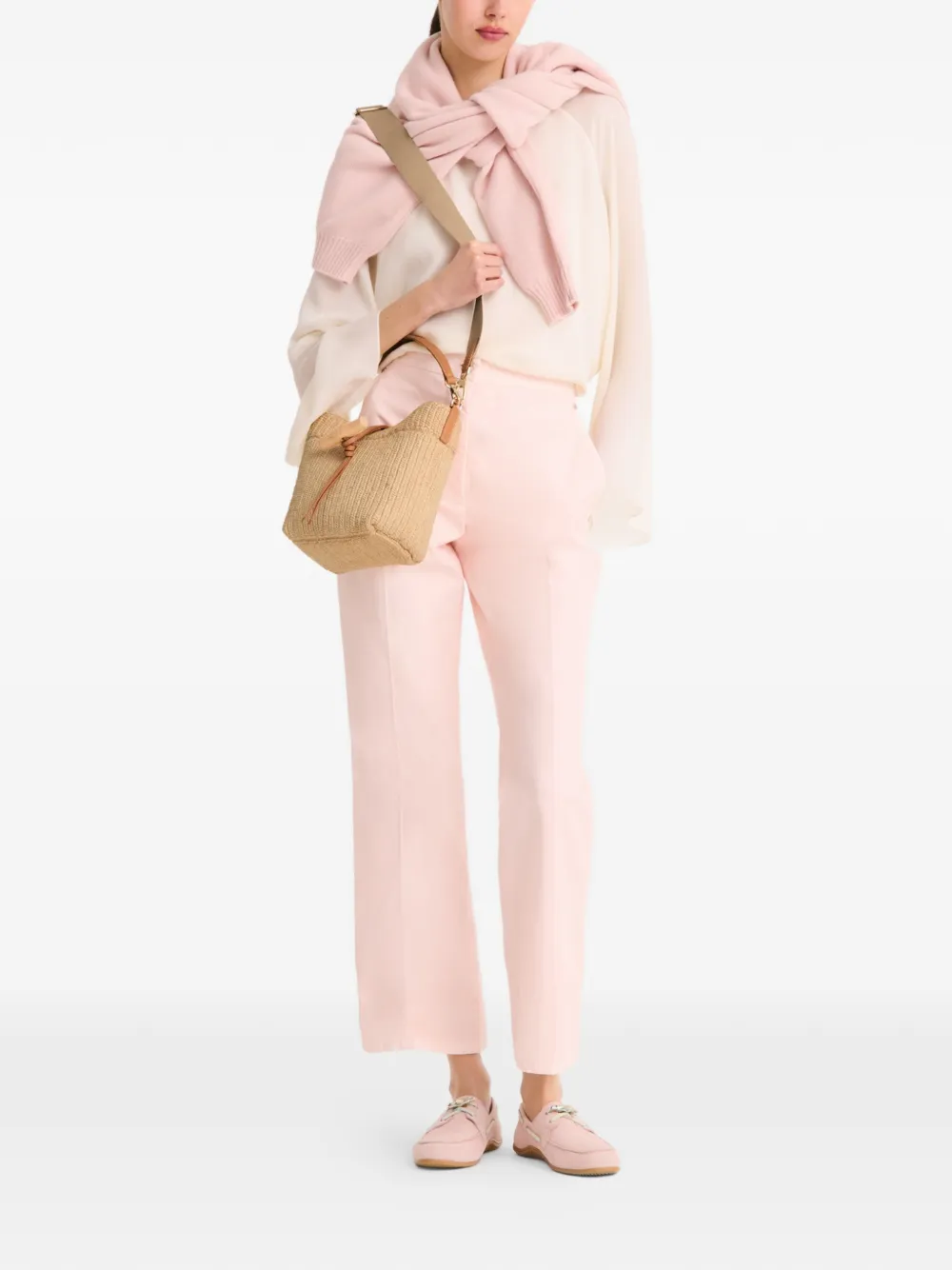 Longchamp Le Roseau XS bucket-tas Beige