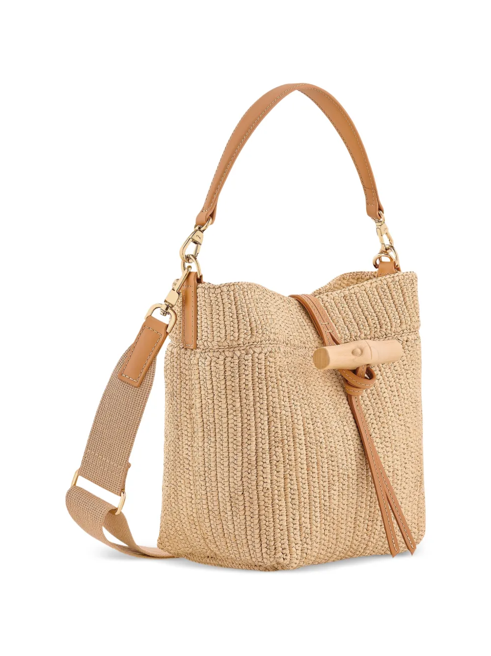 Longchamp Le Roseau XS bucket-tas Beige