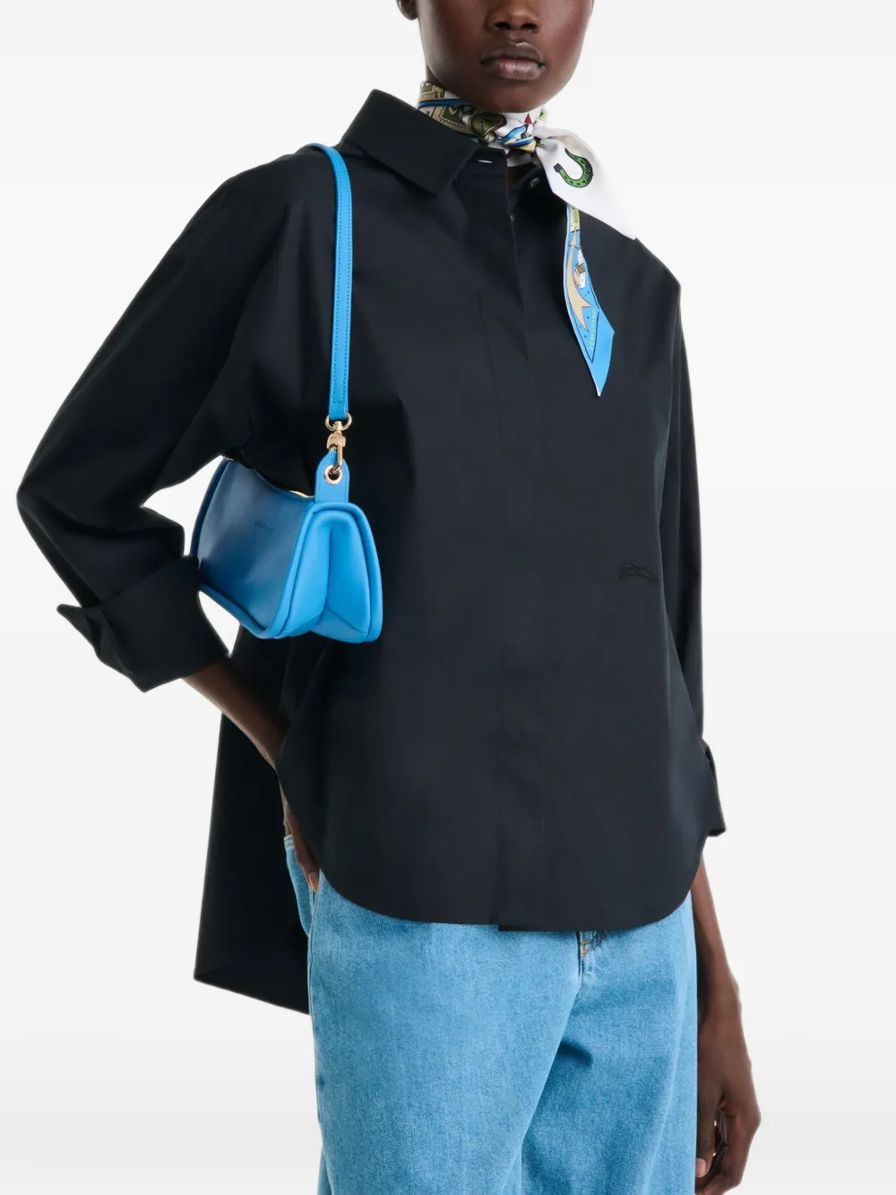 Longchamp Looong M schoudertas Blauw