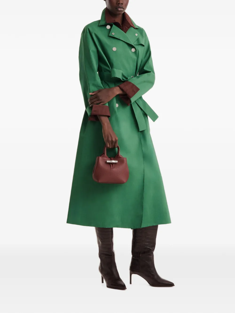 Longchamp Le Roseau XS handtas Bruin