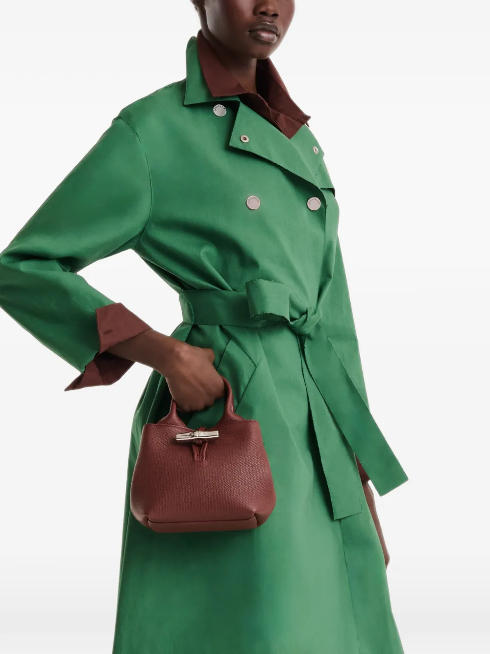 Longchamp Le Roseau XS handtas Bruin