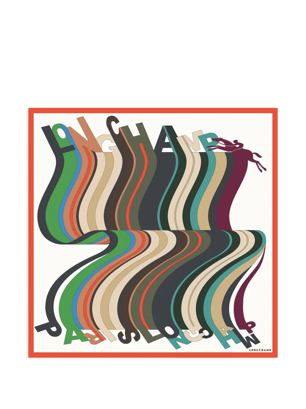 Longchamp Foulard L'Arc-en-ciel 70 in seta - Toni neutri