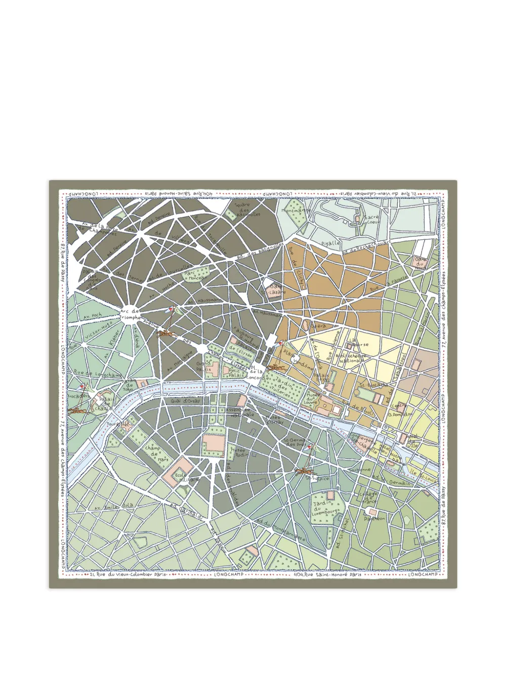 Longchamp Sciarpa A la Découverte de Paris - Verde