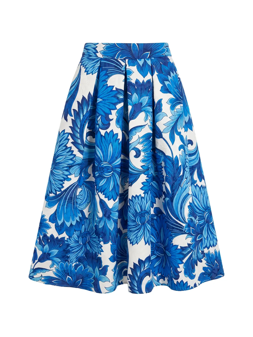 Lunatica Milano T Florence floral-jacquard midi skirt - Blu