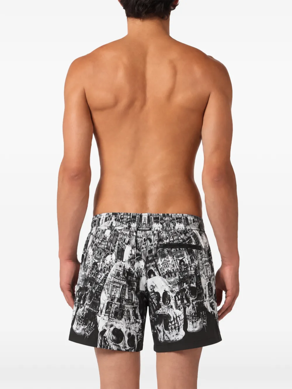 Philipp Plein Zwembroek met doodskop Zwart