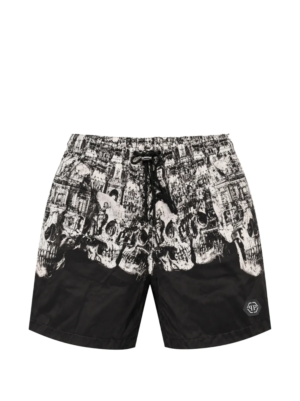 Philipp Plein Zwembroek met doodskop Zwart