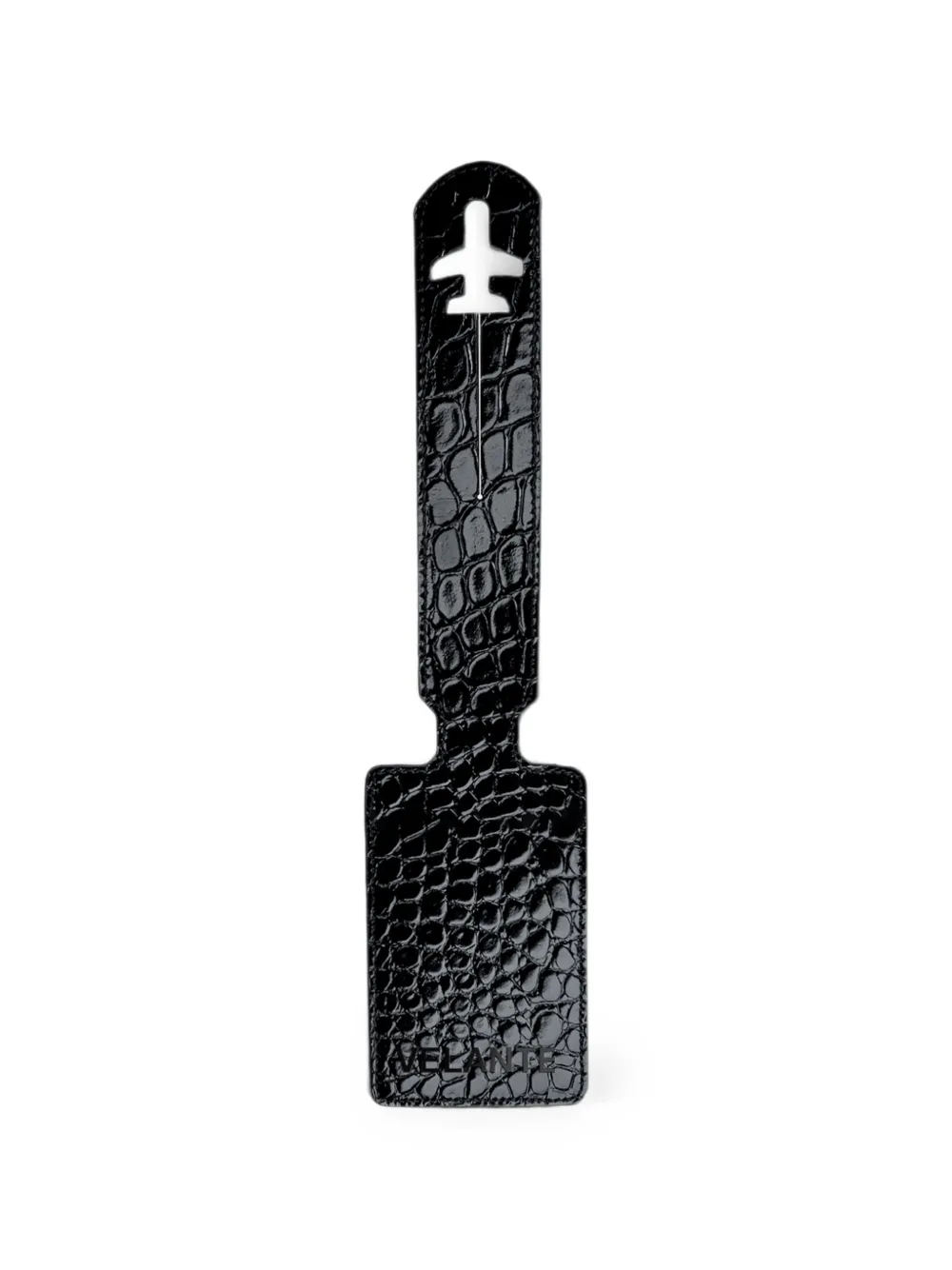VELANTE crocodile-effect luggage tag - Schwarz