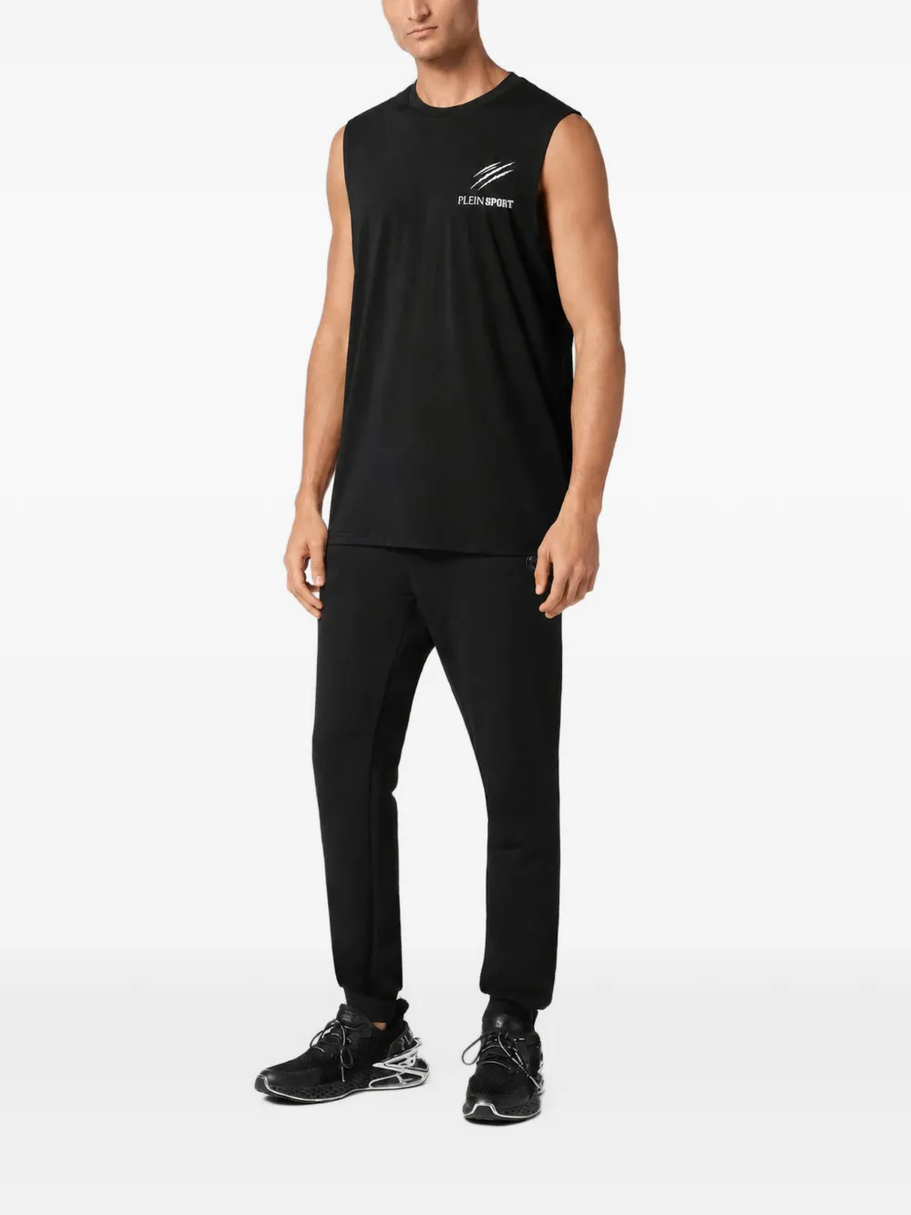Plein Sport Tanktop met logoprint Zwart