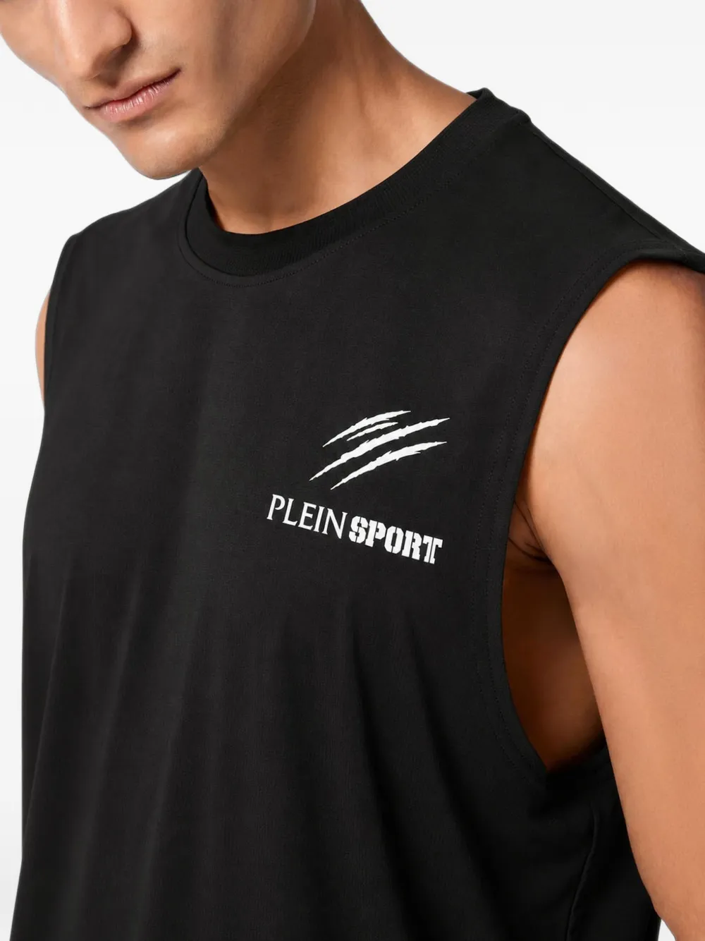 Plein Sport Tanktop met logoprint Zwart