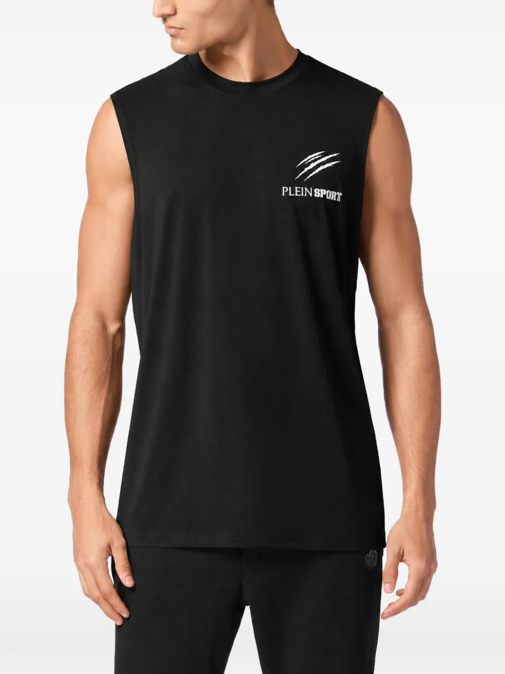 Plein Sport Tanktop met logoprint Zwart