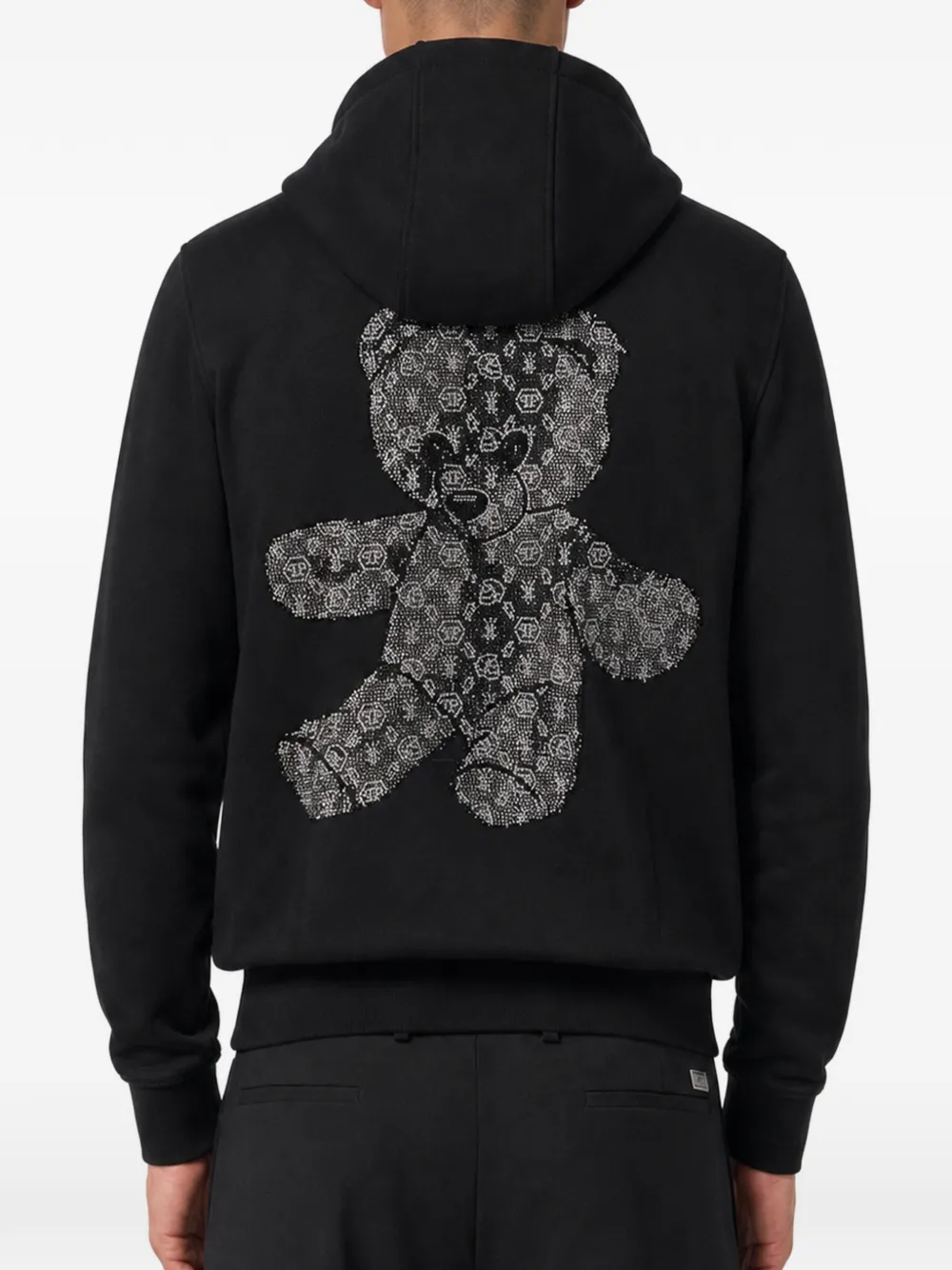 Philipp Plein Teddy Stones met capuchon en rits Zwart