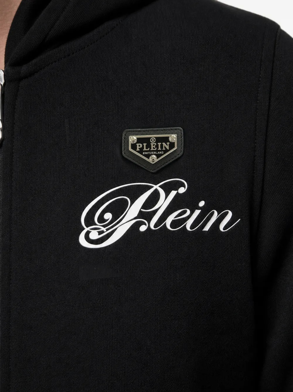 Philipp Plein Teddy Stones met capuchon en rits Zwart