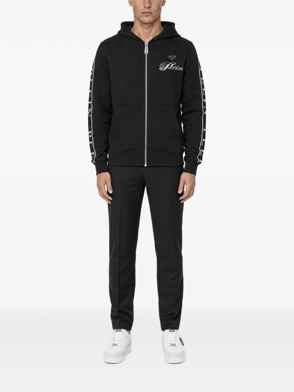 Philipp Plein Teddy Stones met capuchon en rits Zwart