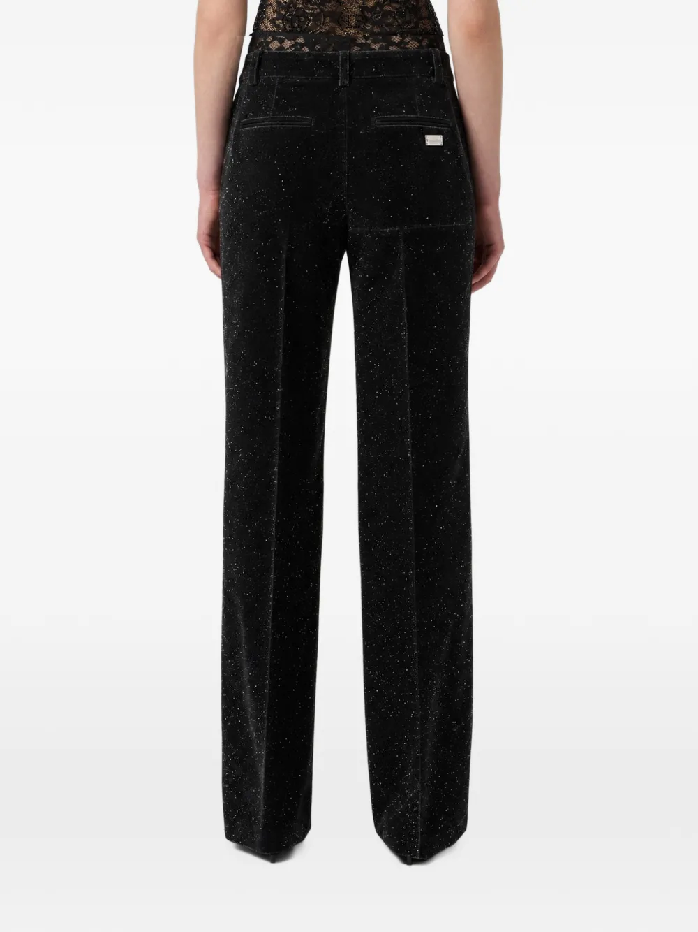 Philipp Plein Straight broek met glitters Zwart