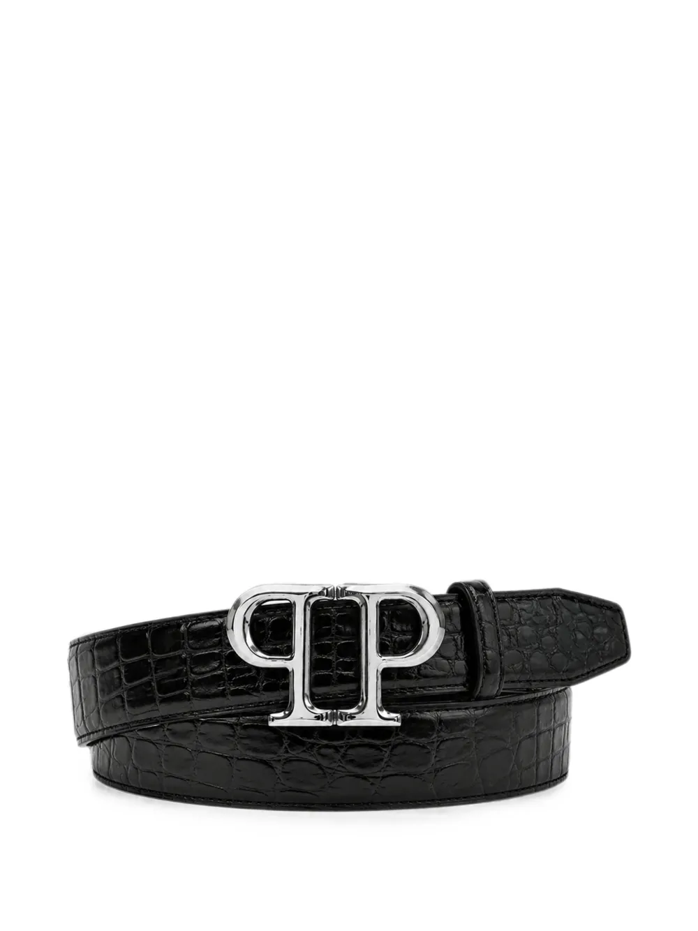 Philipp Plein leather belt PP silver cocco - Nero