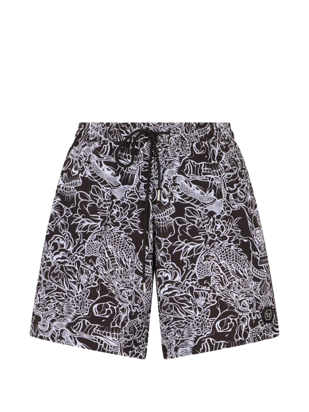 Philipp Plein swimming shorts Skull all-over - Nero
