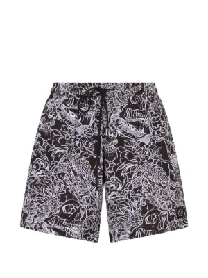 FENDI FF-logo Print Swim Shorts | Black | FARFETCH