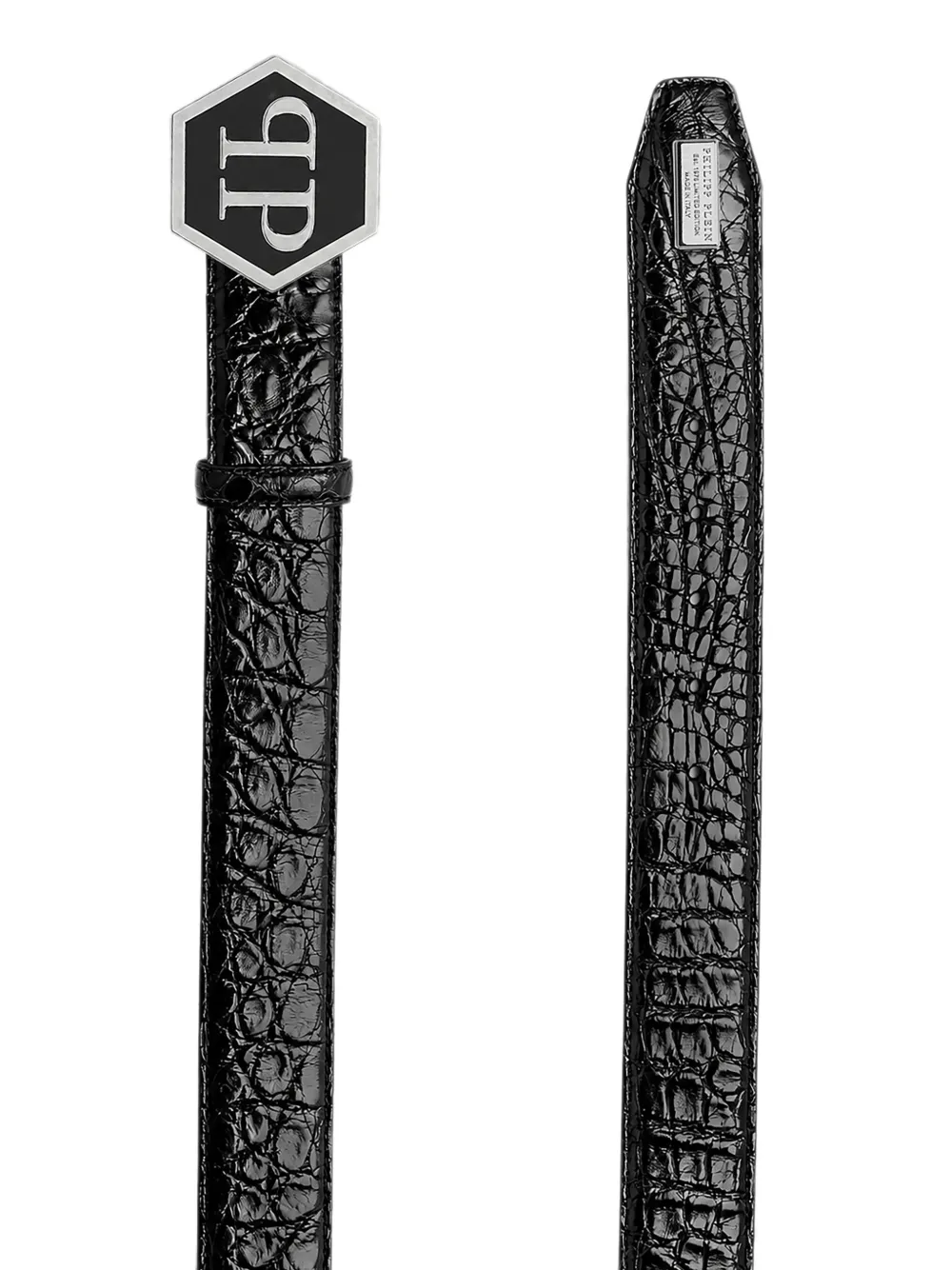 Philipp Plein Leren Cocco riem Zwart