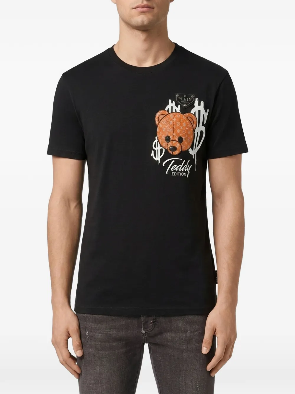 Philipp Plein Jersey T-shirten teddybeer Zwart