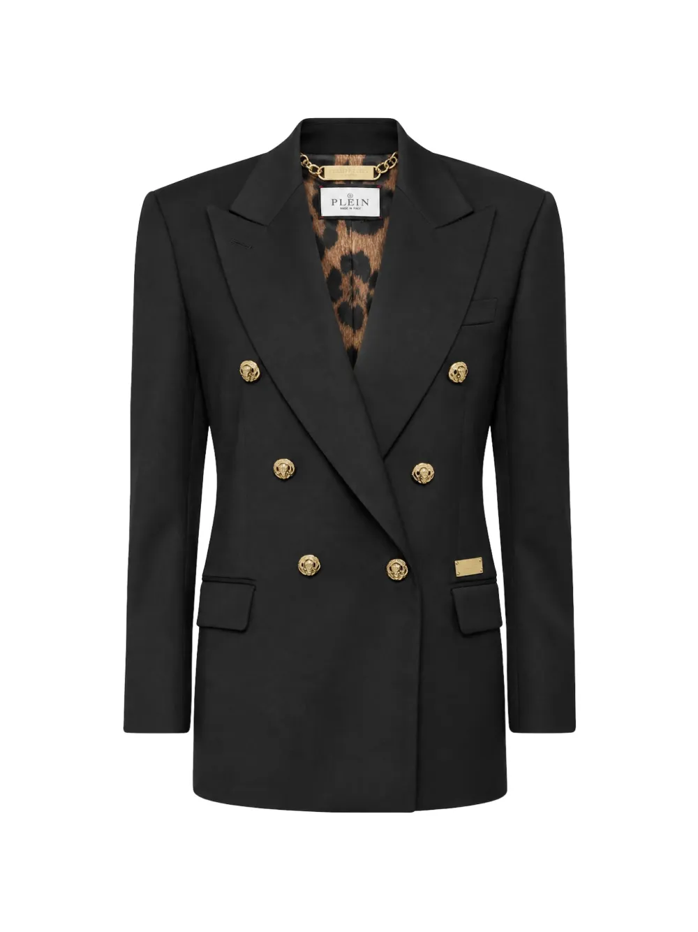 Philipp Plein satin marine fit blazer