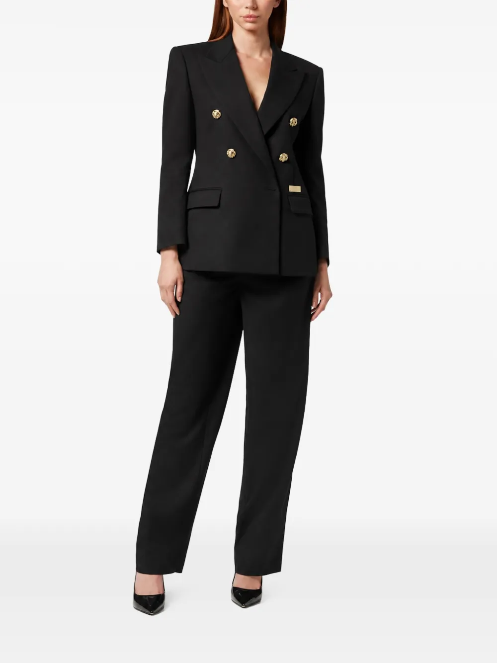 Philipp Plein Satijnen blazer Zwart