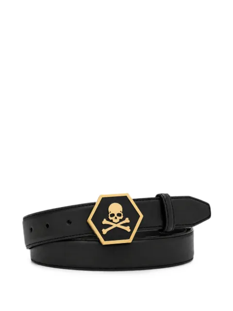 Philipp Plein leather belt skull 