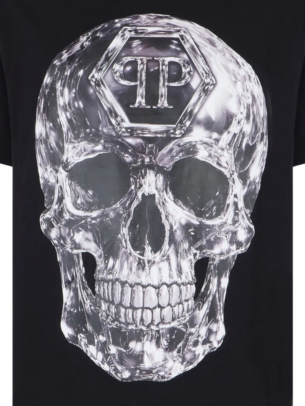 Philipp Plein Jersey T-shirt met doodskop Zwart