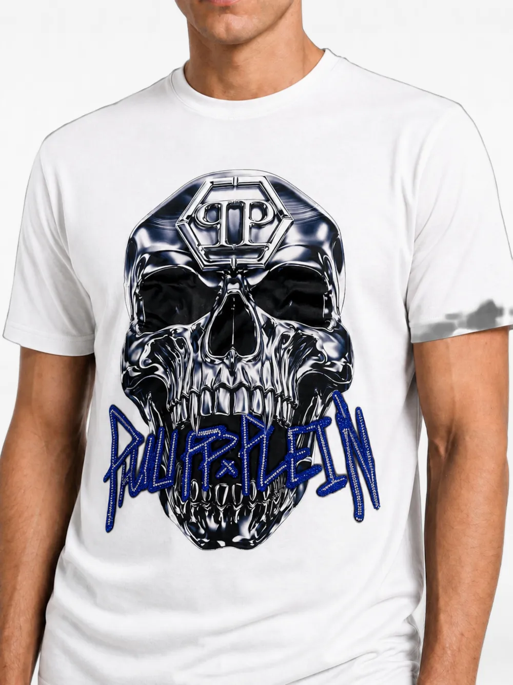 Philipp Plein T-shirt met doodskopprint Wit