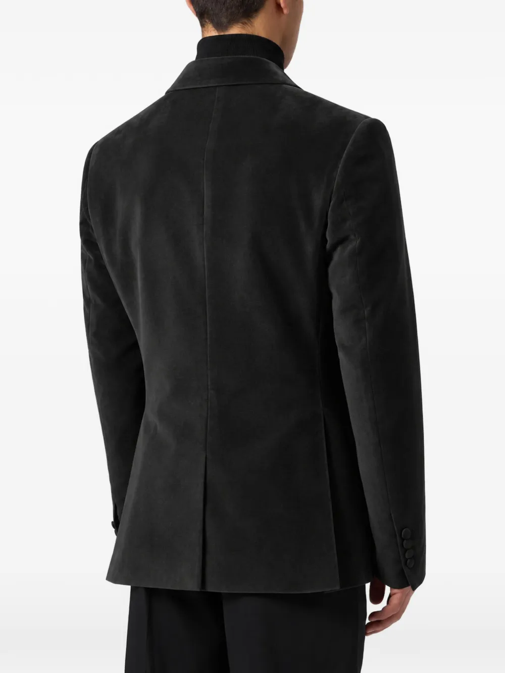 Philipp Plein velvet regular-fit blazer Zwart