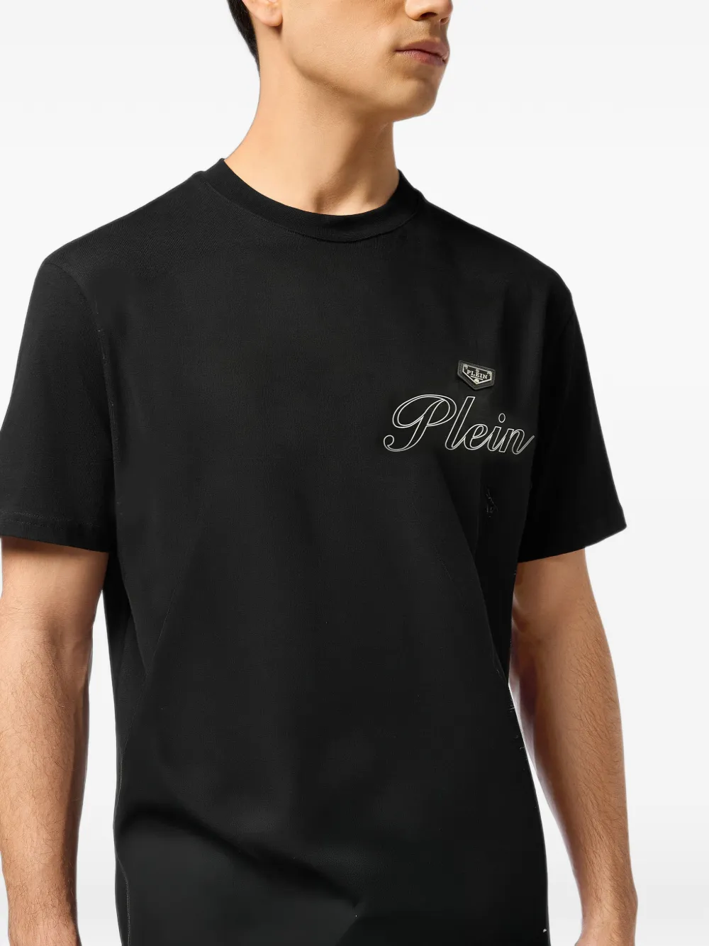 Philipp Plein Jersey T-shirt met ronde hals Zwart