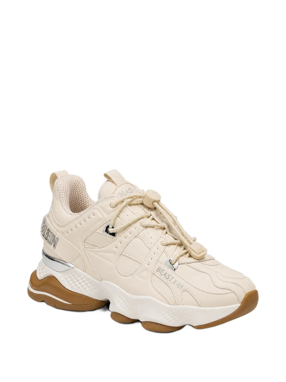 Plein Sport Runner Beast X-01 sneakers met vlakken Beige