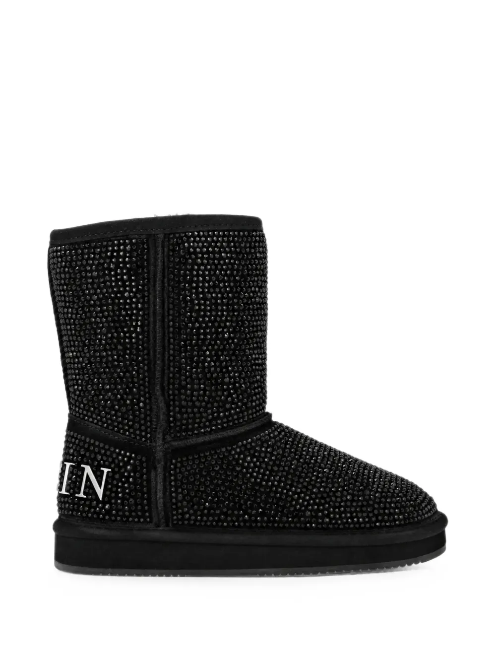 Philipp Plein bottines d’hiver en daim artificiel à strass - Noir Philipp Plein bottines d’hiver en daim artificiel à strass - Noir