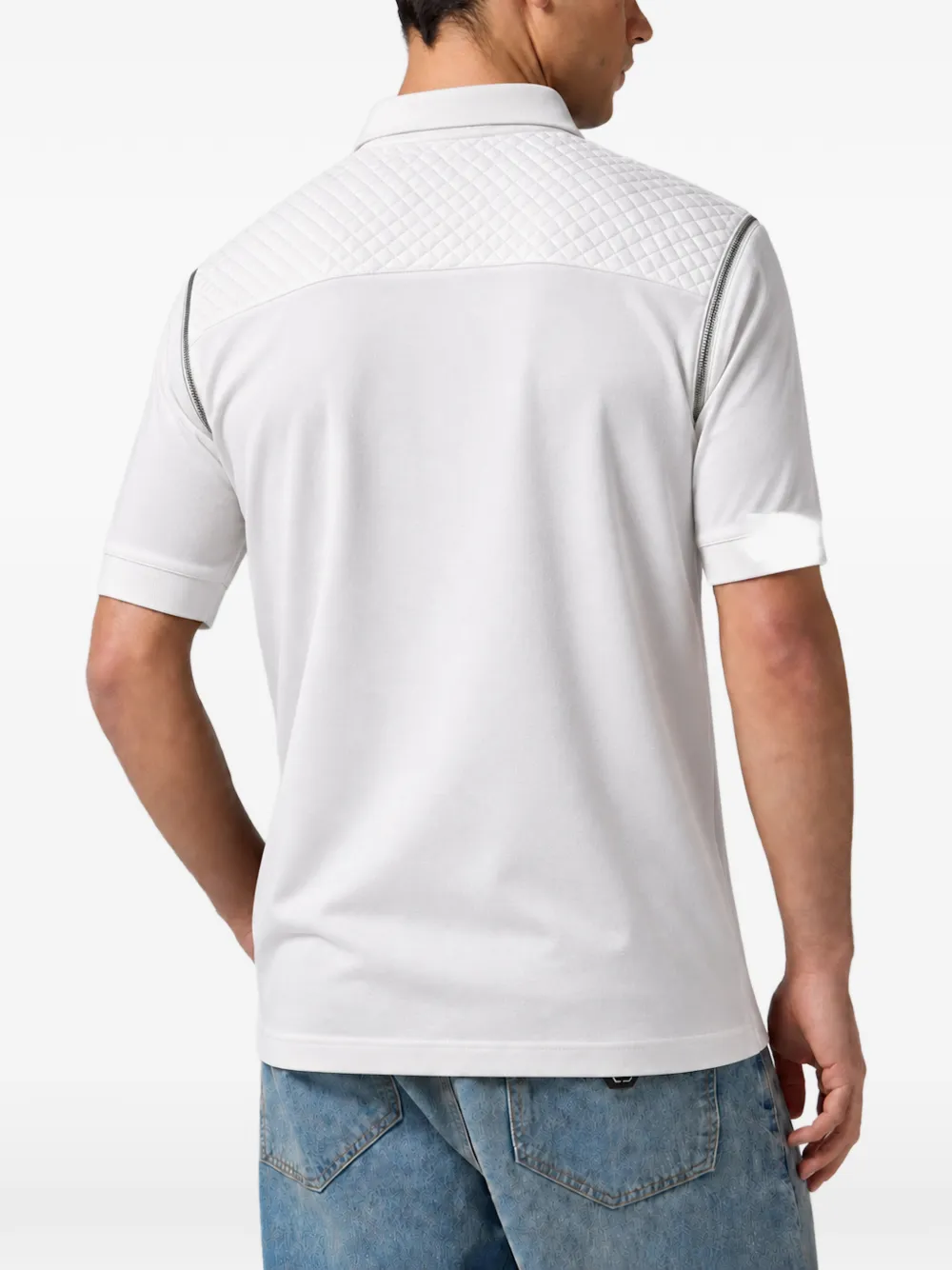 Philipp Plein Poloshirt met rits op de mouwen Wit