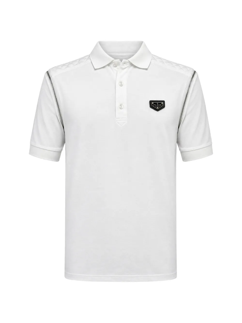 Philipp Plein polo T-shirt zippers on sleeves - Bianco