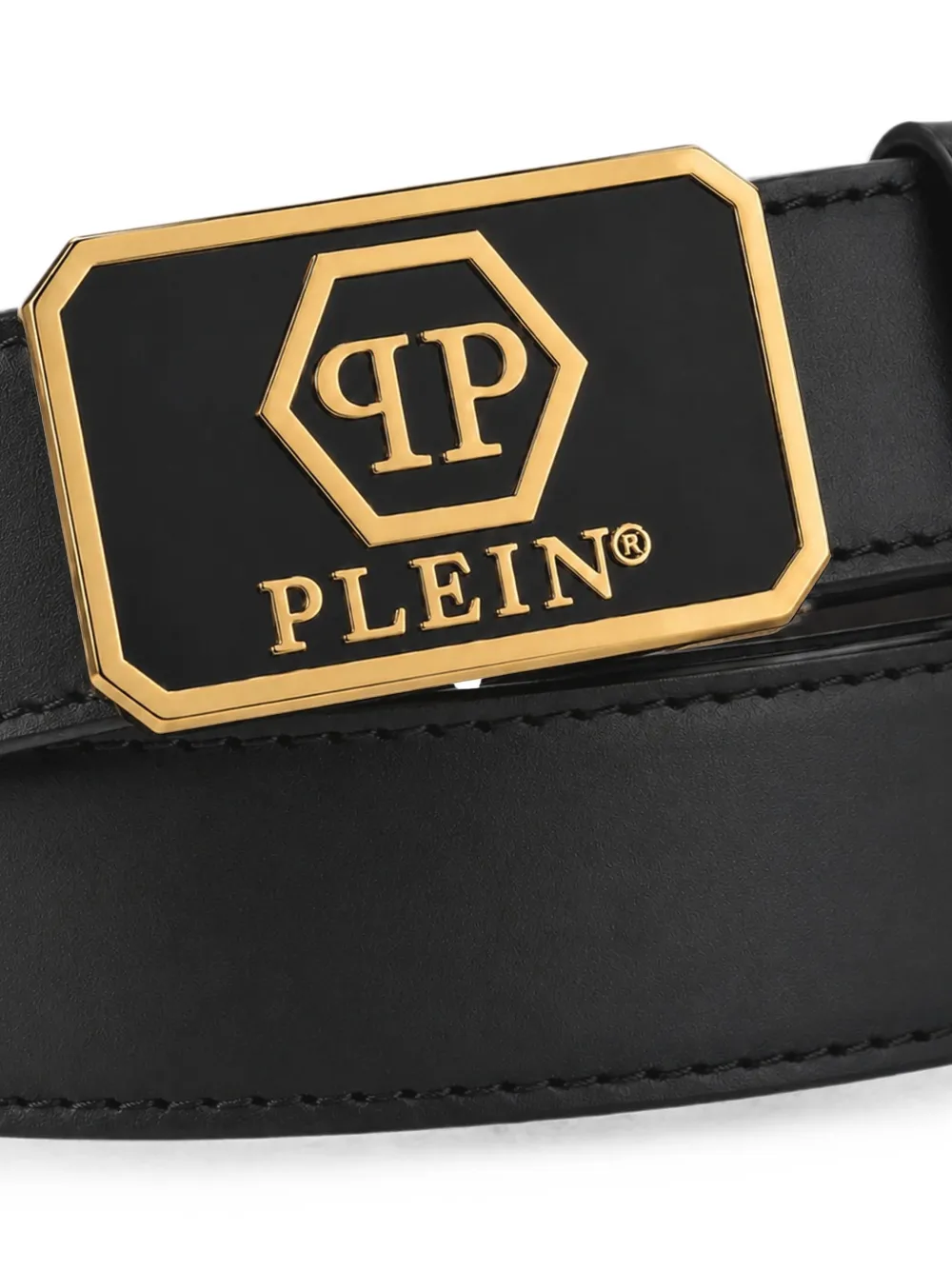 Philipp Plein Leren riem Zwart