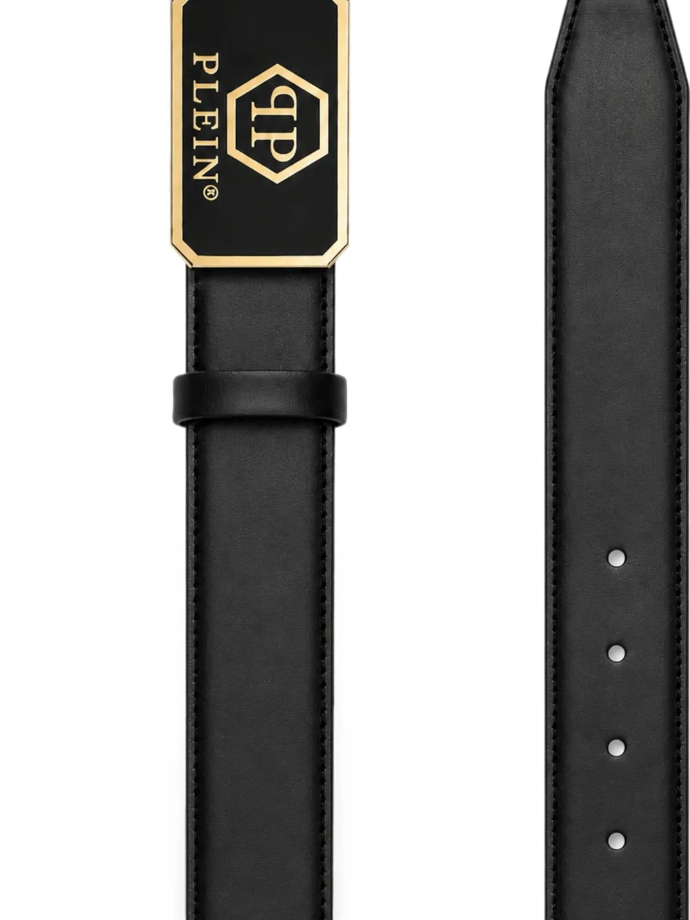 Philipp Plein Leren riem Zwart