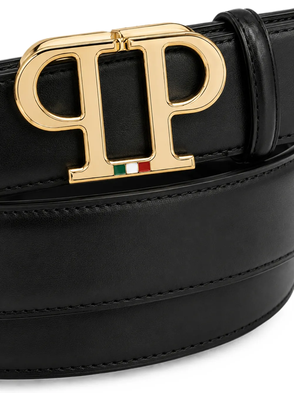 Philipp Plein PP leren riem Zwart