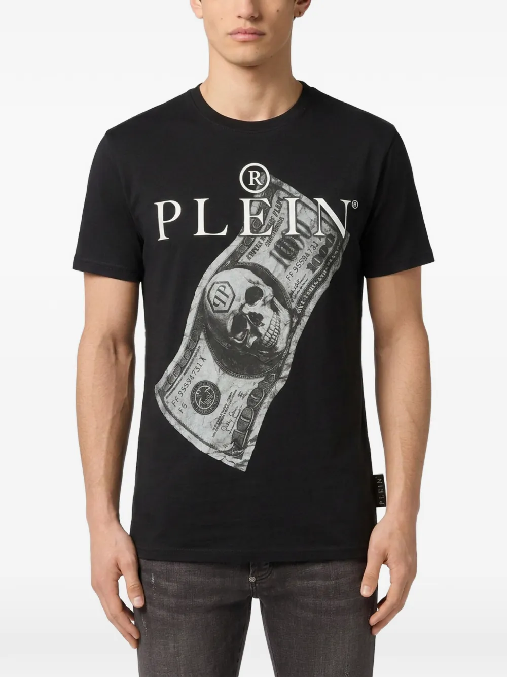 Philipp Plein jersey T-shirt dollar Zwart