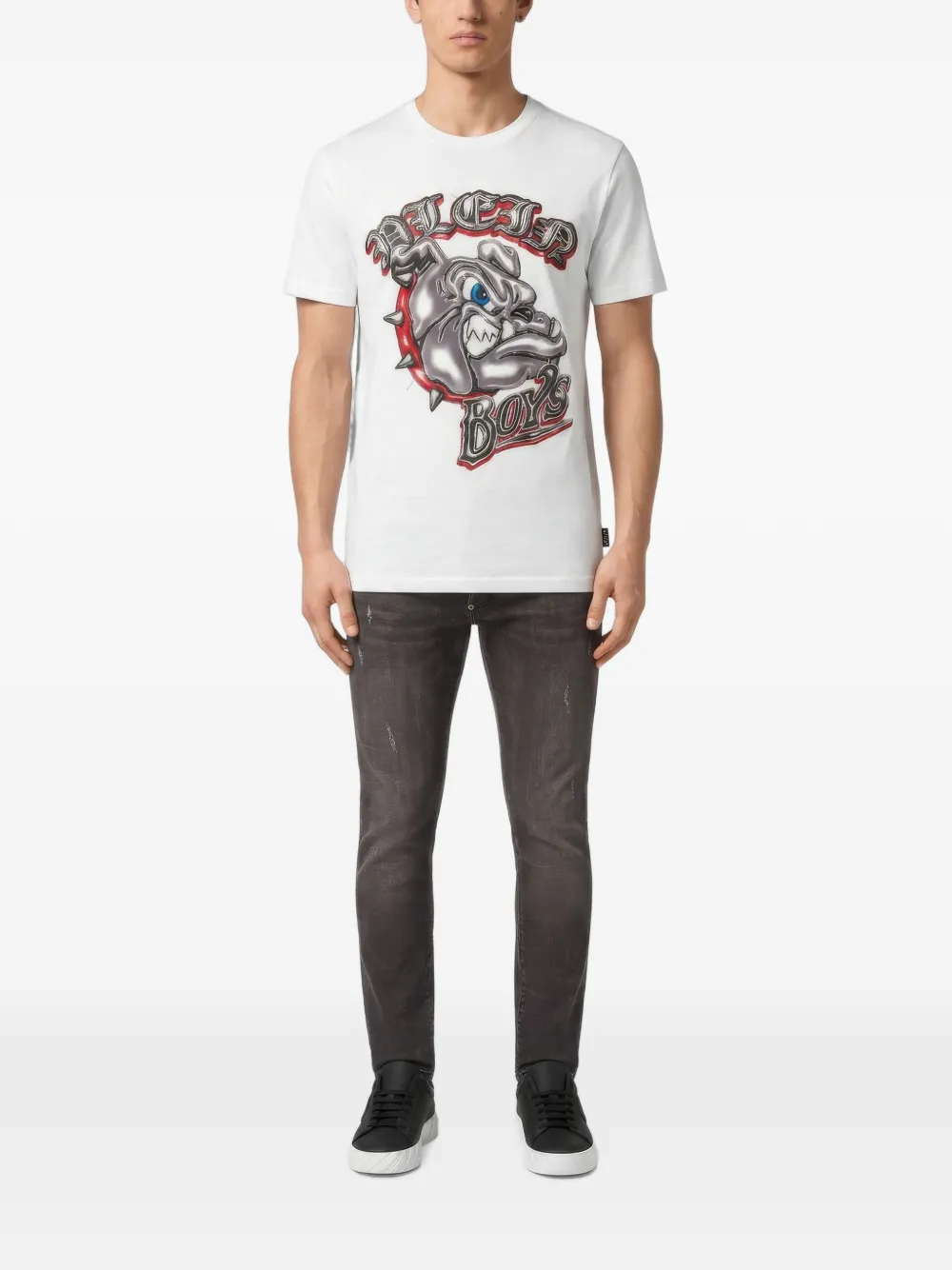 Philipp Plein Jersey T-shirt Bulldog Plein Boys Wit