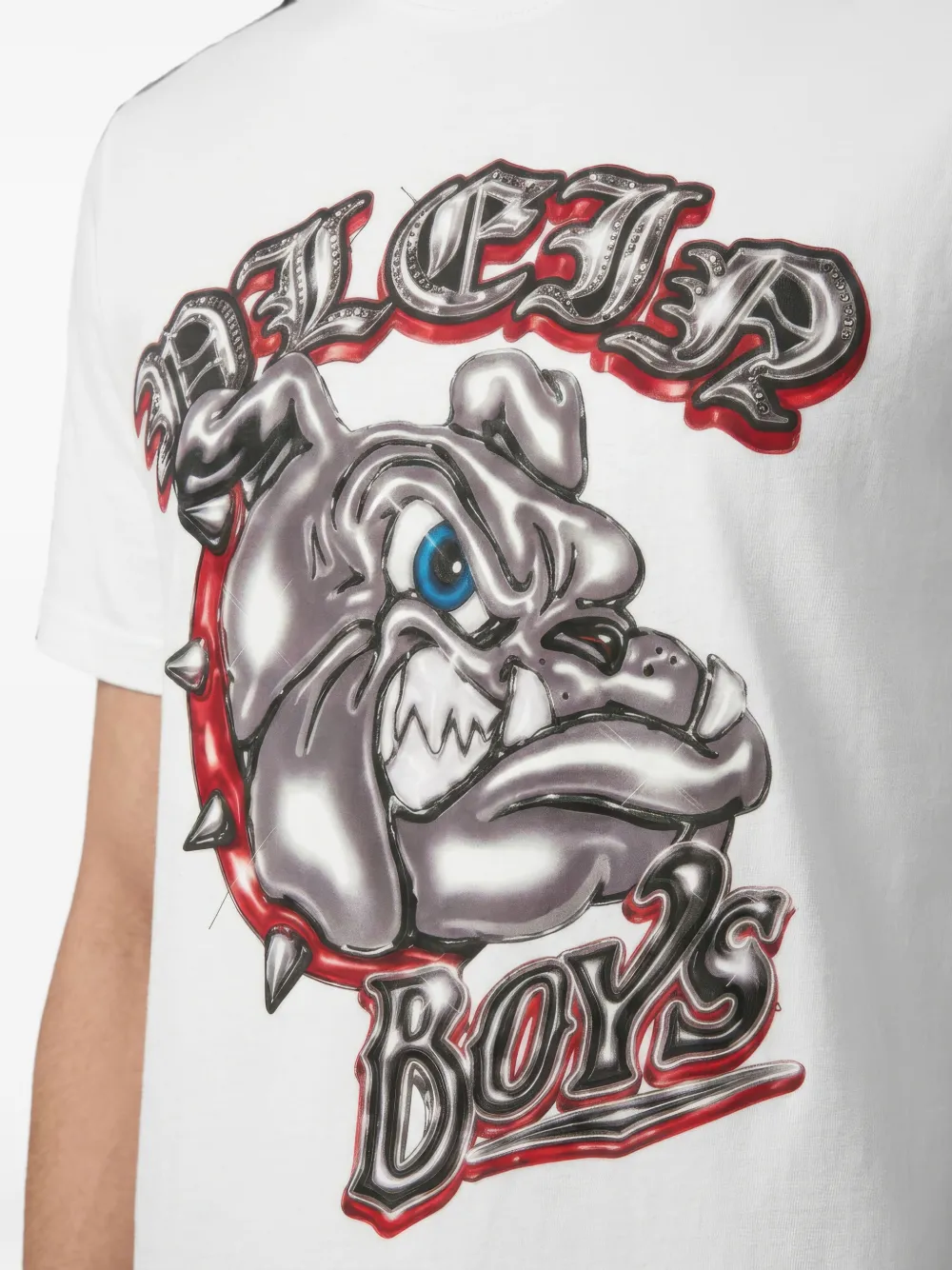 Philipp Plein Jersey T-shirt Bulldog Plein Boys Wit
