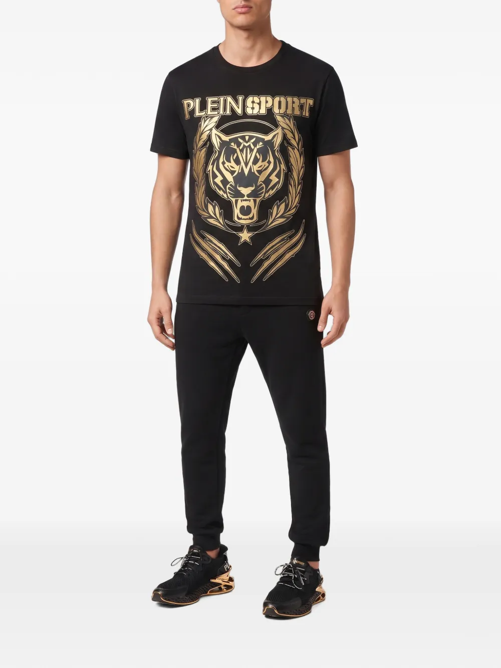 Plein Sport T-shirt met tijgerprint Zwart