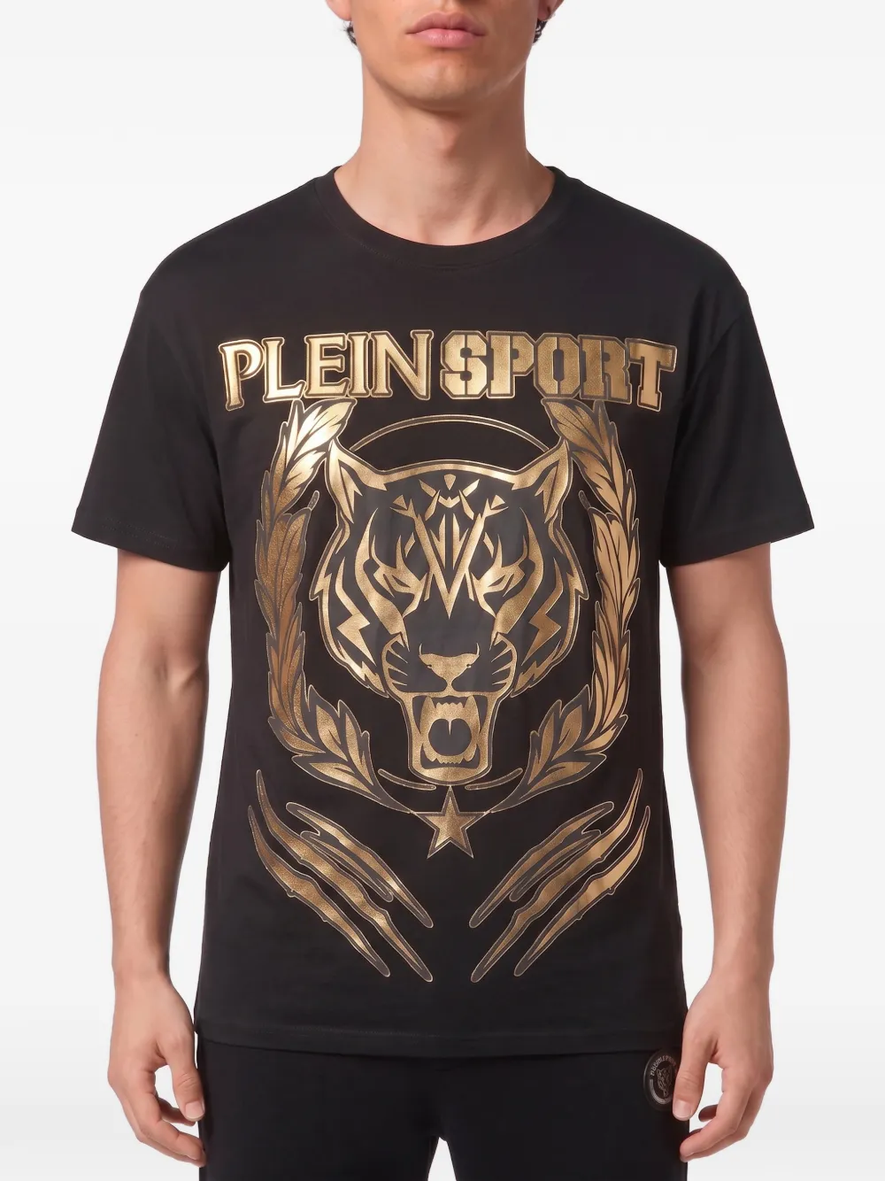 Plein Sport T-shirt met tijgerprint Zwart