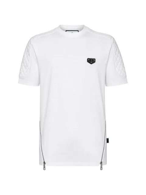 Philipp Plein camiseta con cremallera lateral y manga acolchada