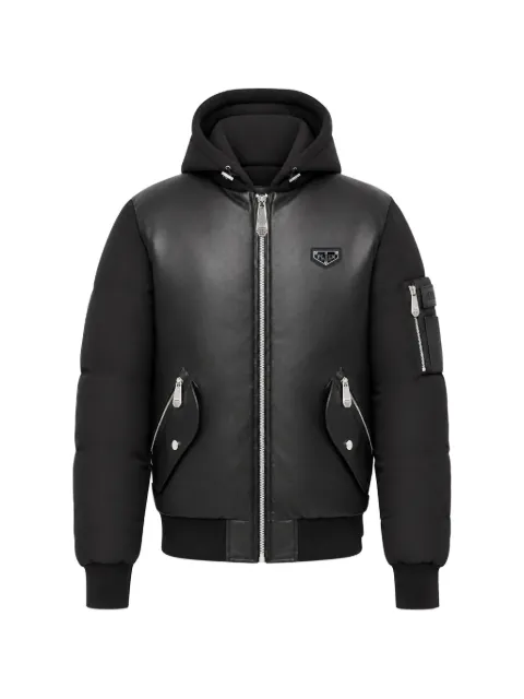 Philipp Plein eco leather nylon bomber 