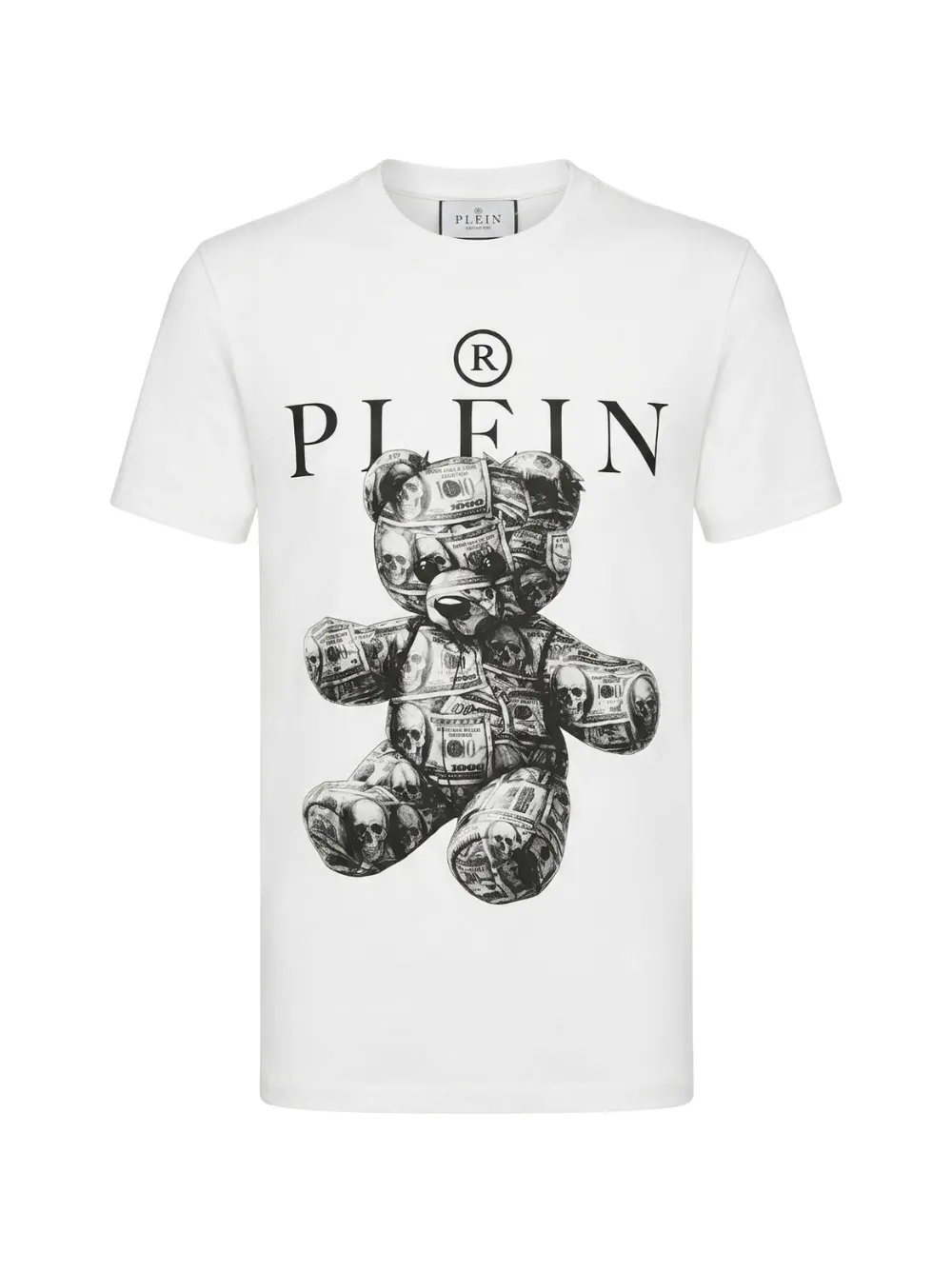 Philipp Plein jersey T-shirt Skull Teddy Dollar - Bianco