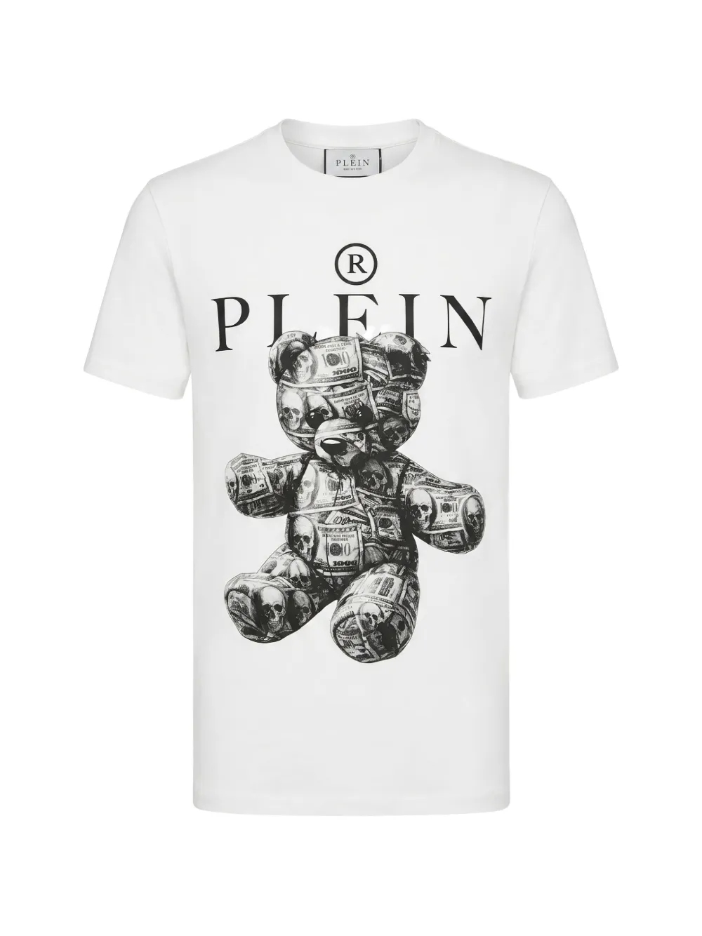 Philipp Plein Jersey T-shirten doodskop teddybeer Wit