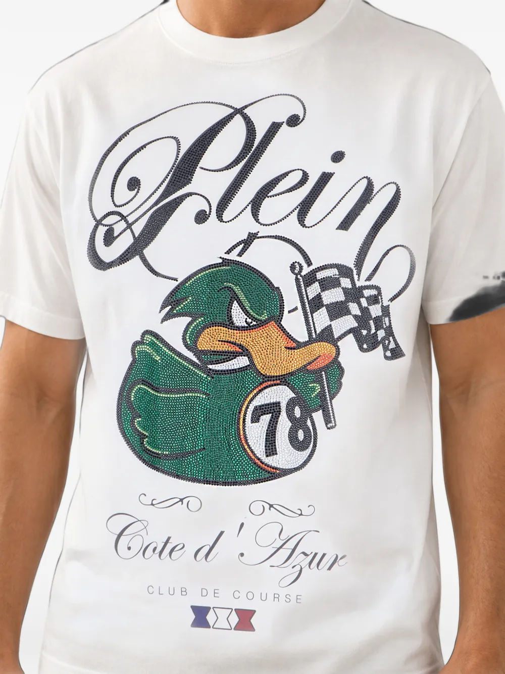 Philipp Plein Jersey T-shirt Duck Cote d'Azur Wit
